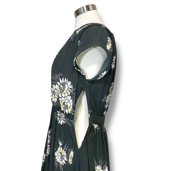 Free People All I Got Maxi Length Tiered Deep V Neckline Floral Dress - Picture 10 of 12